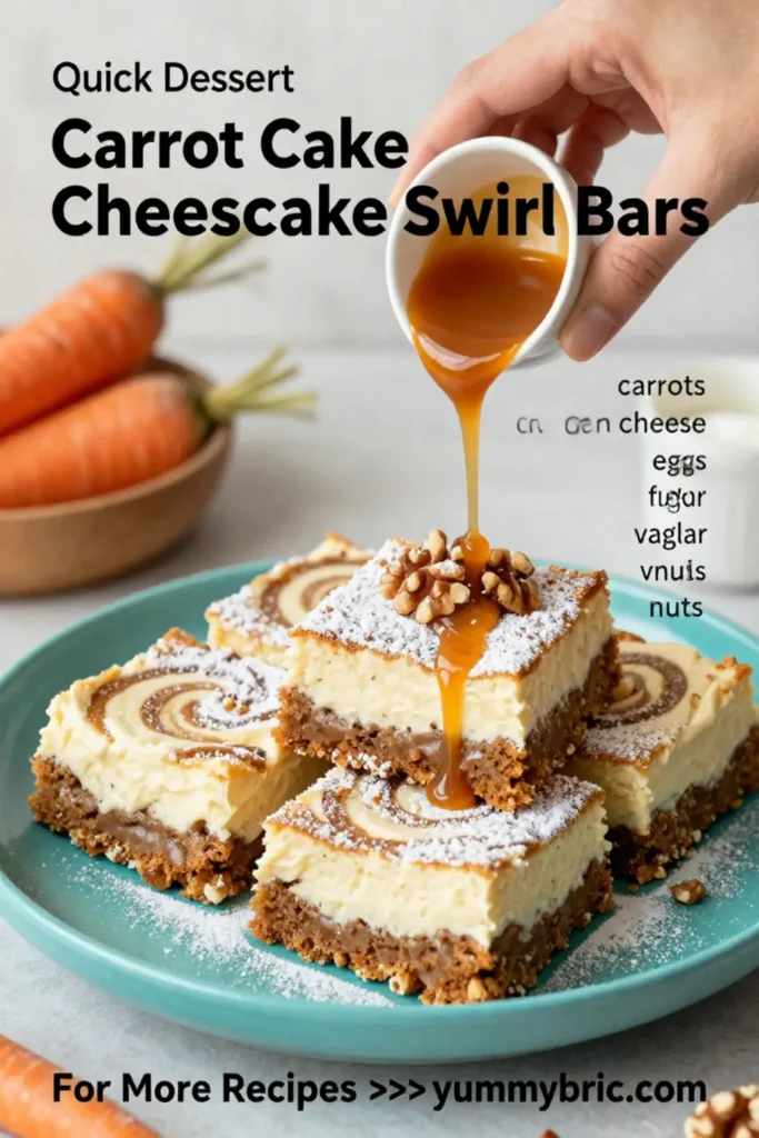 Carrot Cake: Carrot Cake Cheesecake Swirl Bars With Cream Cheese in 35 Minutes