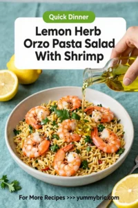 Pasta Salad Recipes: Lemon Herb Orzo Pasta Salad With Shrimp in 20 Minutes