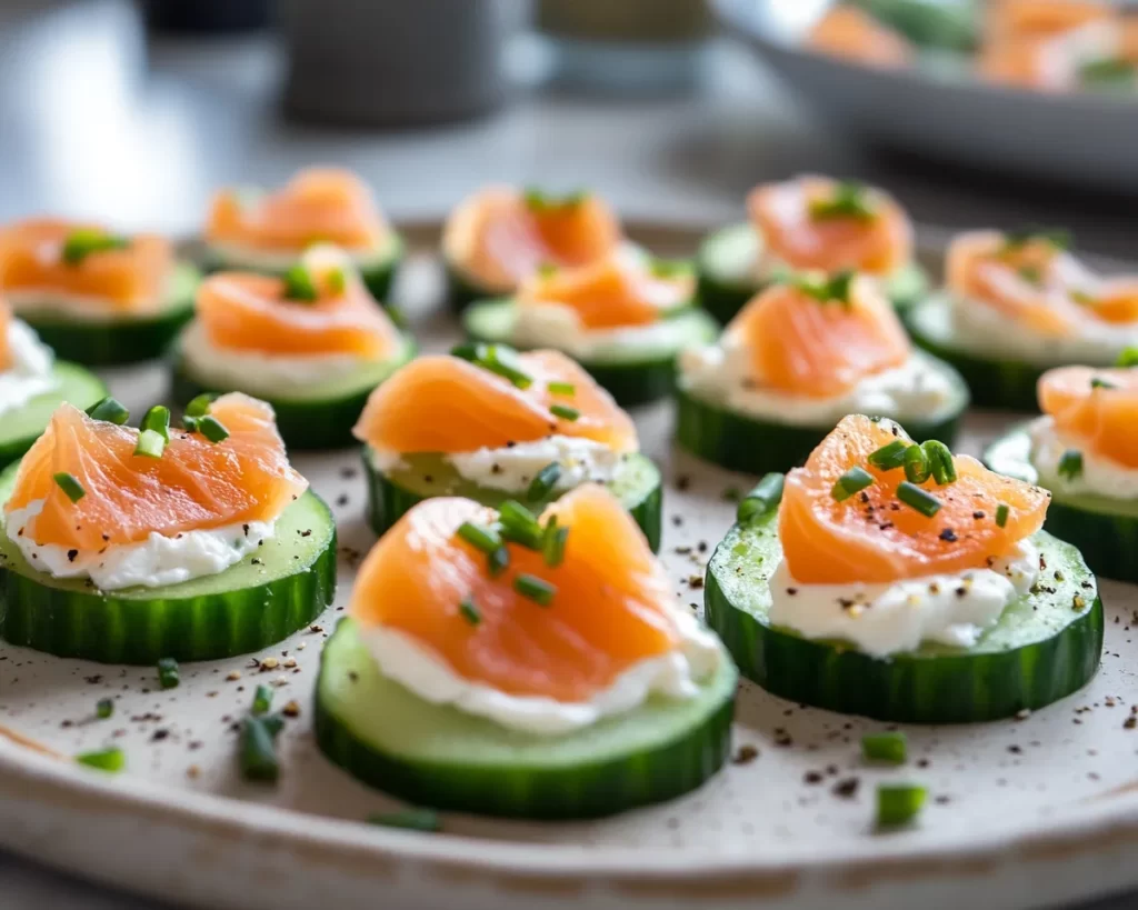 Lunch Ideas: Smoked Salmon and Cream Cheese Cucumber Bites in 10 Minutes