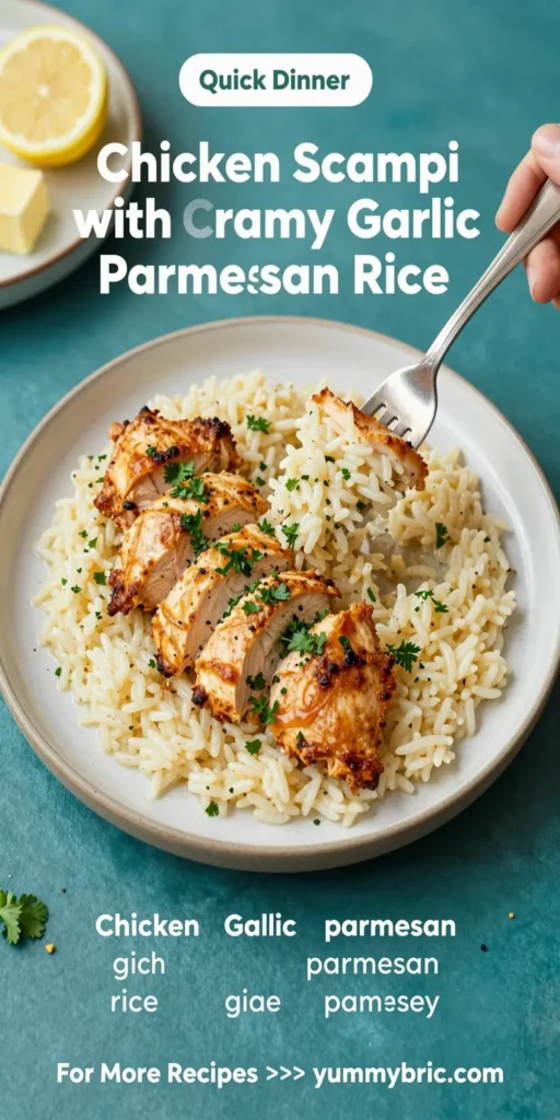 Chicken Scampi with Creamy Garlic Parmesan Rice
