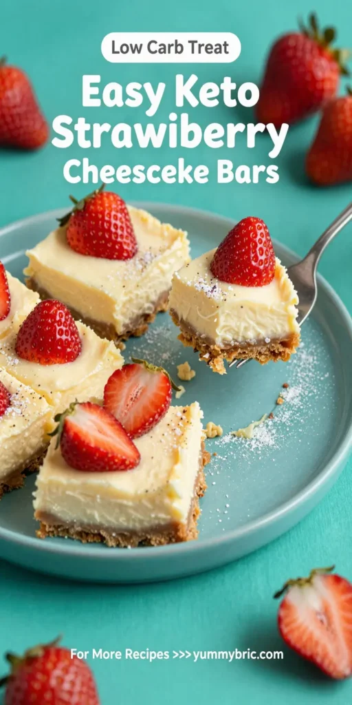 Easy Keto Strawberry Cheesecake Bars