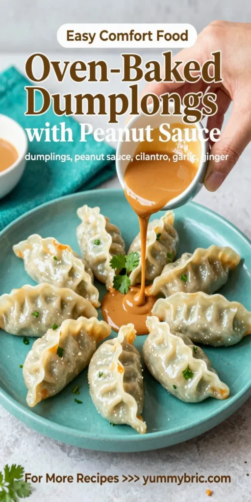 Oven-Baked Dumplings with Peanut Sauce