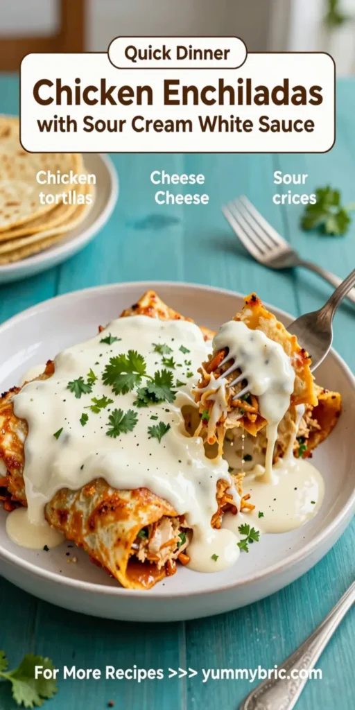 Chicken Enchiladas with Sour Cream White Sauce