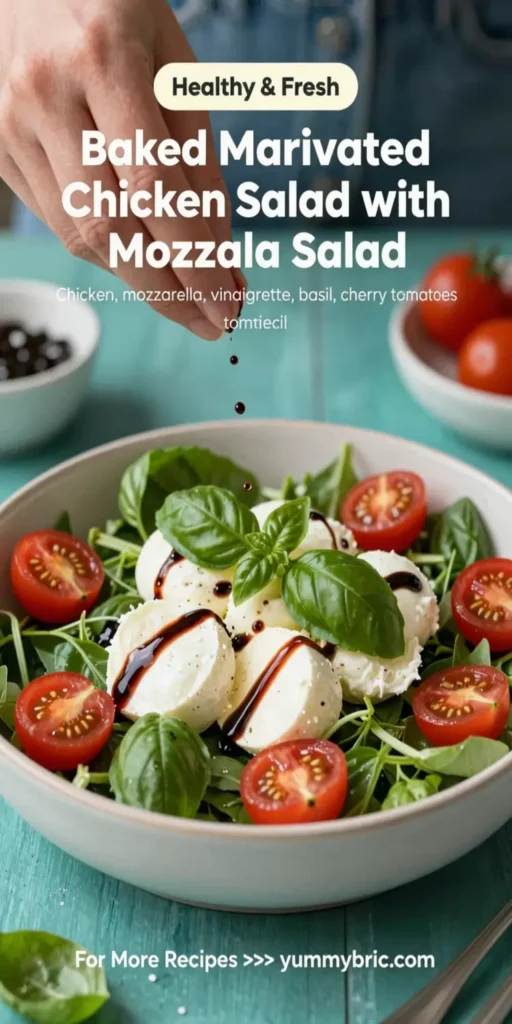 Baked Marinated Chicken Salad with Mozzarella and Balsamic Vinaigrette