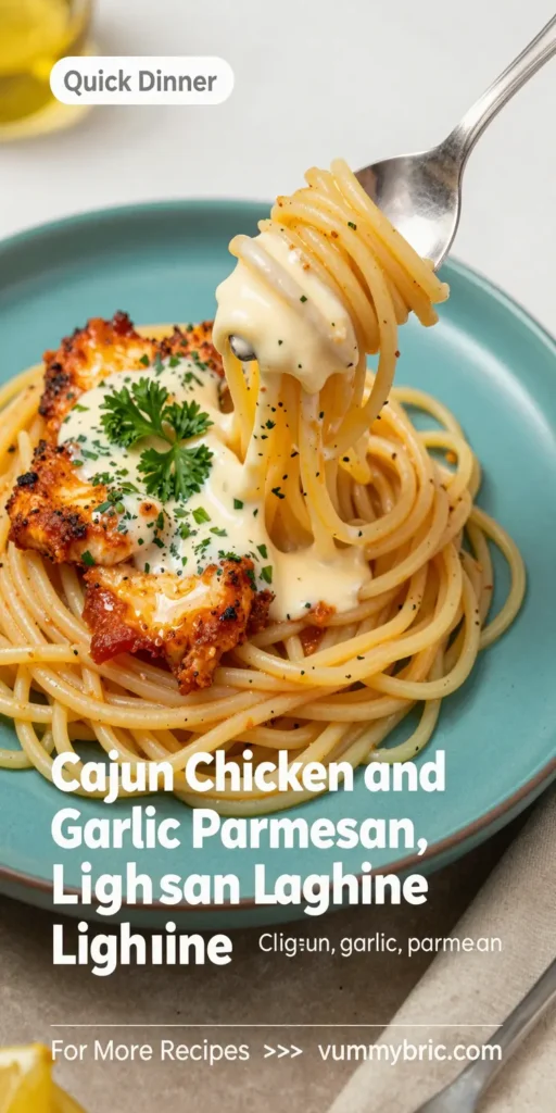 Cajun Chicken and Garlic Parmesan Linguine