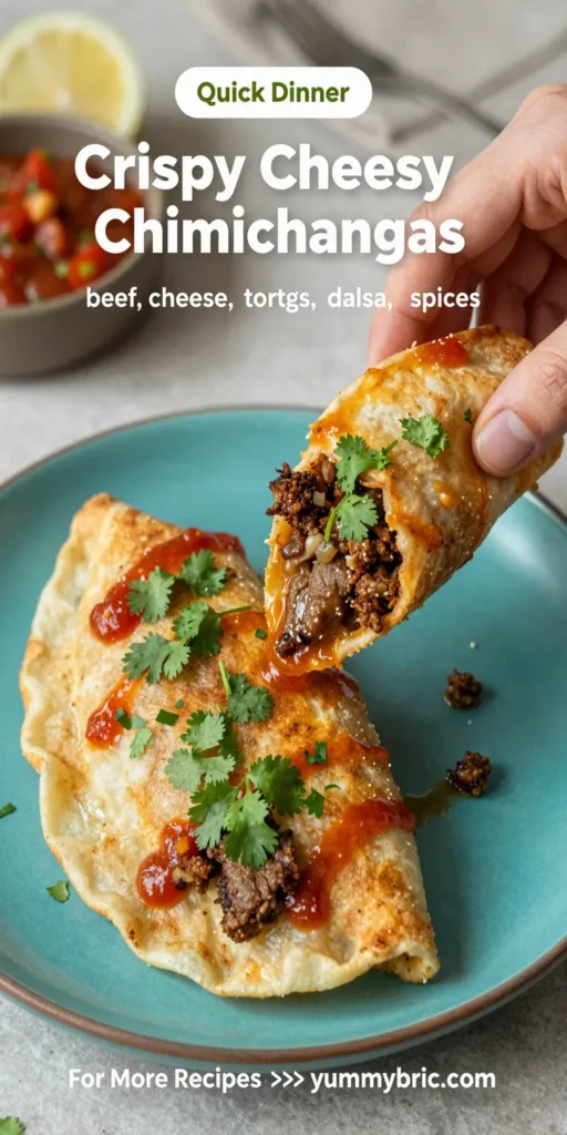 Crispy Cheesy Beef Chimichangas