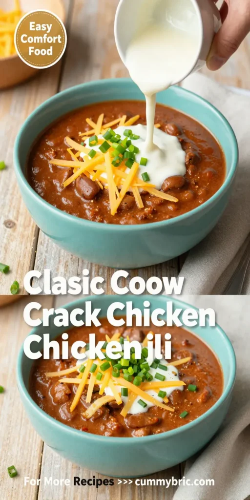 Classic Slow Cooker Crack Chicken Chili