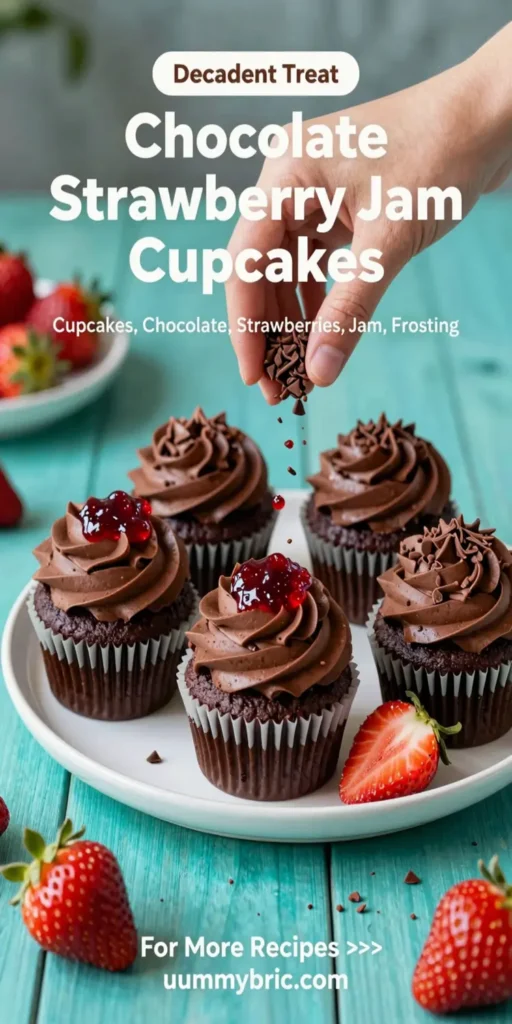 Chocolate Strawberry Jam Cupcakes
