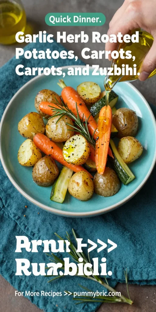 Garlic Herb Roasted Potatoes Carrots and Zucchini