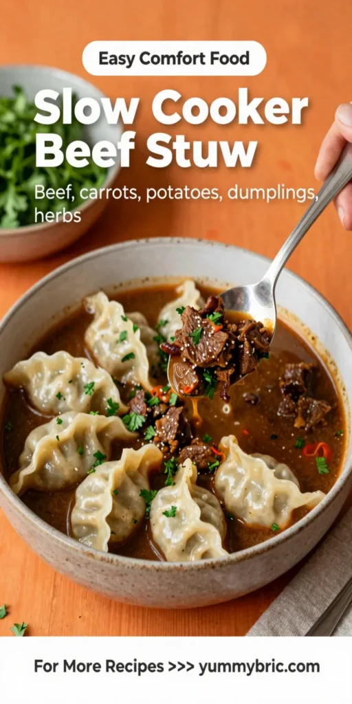 Slow Cooker Beef Stew and Dumplings