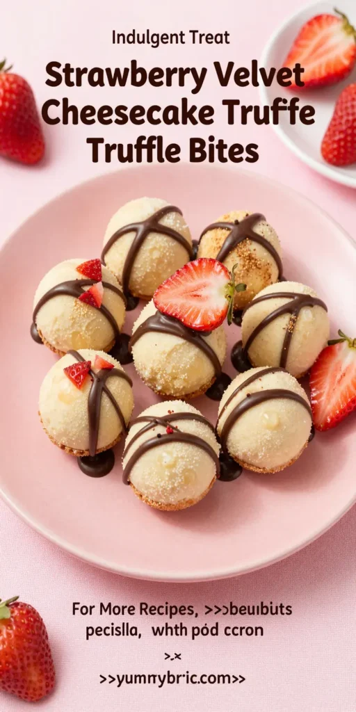 Strawberry Velvet Cheesecake Truffle Bites