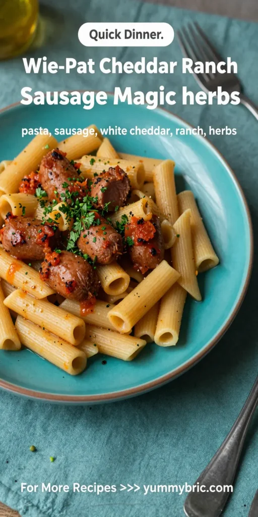 One-Pan White Cheddar Ranch Sausage Magic Pasta
