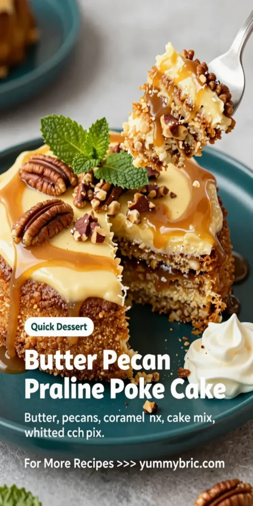 Butter Pecan Praline Poke Cake