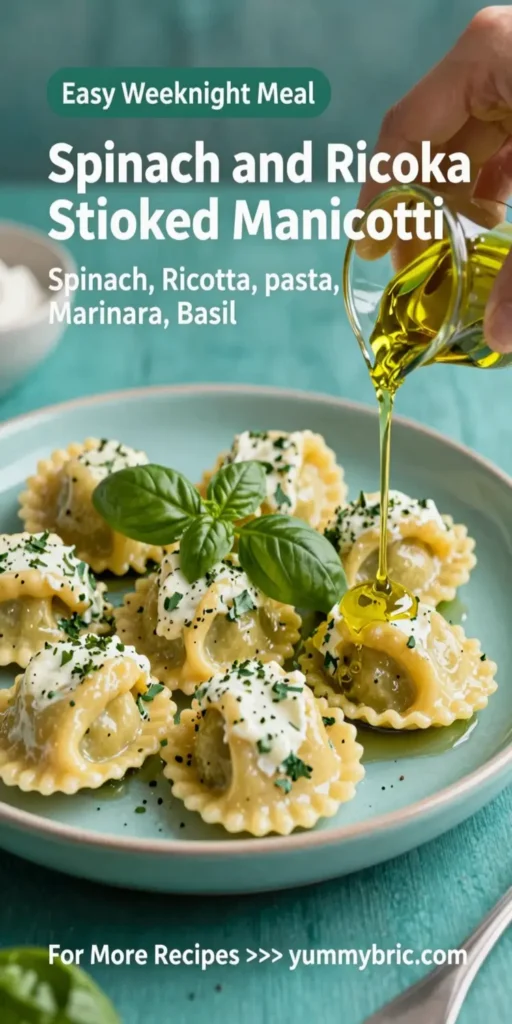 Spinach and Ricotta Stuffed Manicotti