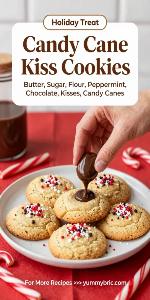 Candy Cane Kiss Cookies