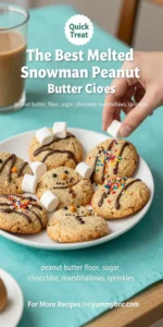 The Best Melted Snowman Peanut Butter Cookies
