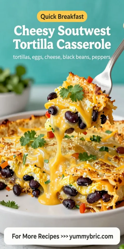 Cheesy Southwest Tortilla Breakfast Casserole
