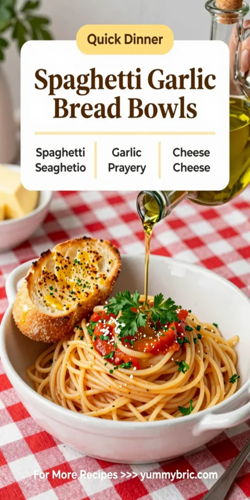 Spaghetti Garlic Bread Bowls