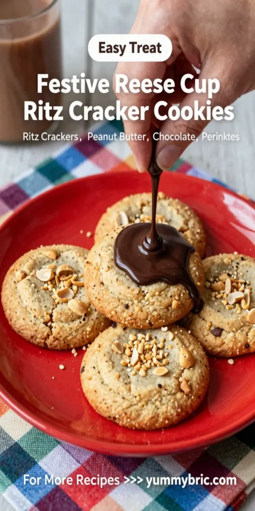 Festive Reese Cup Ritz Cracker Cookies
