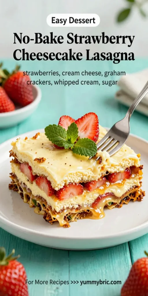 No-Bake Strawberry Cheesecake Lasagna