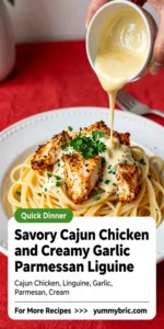 Savory Cajun Chicken and Creamy Garlic Parmesan Linguine