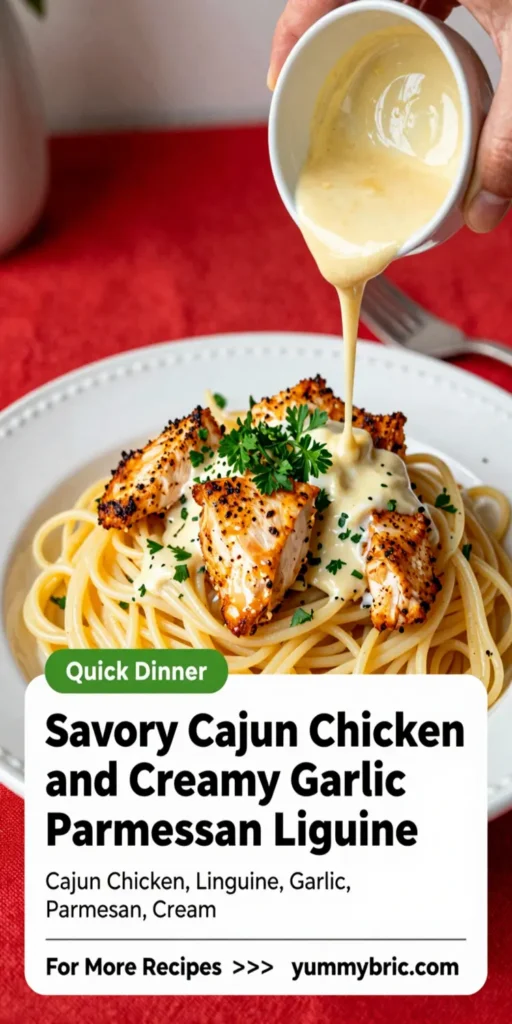 Savory Cajun Chicken and Creamy Garlic Parmesan Linguine