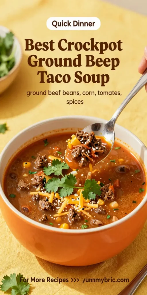 Best Crockpot Ground Beef Taco Soup