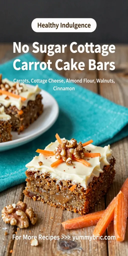 No Sugar Cottage Cheese Carrot Cake Bars