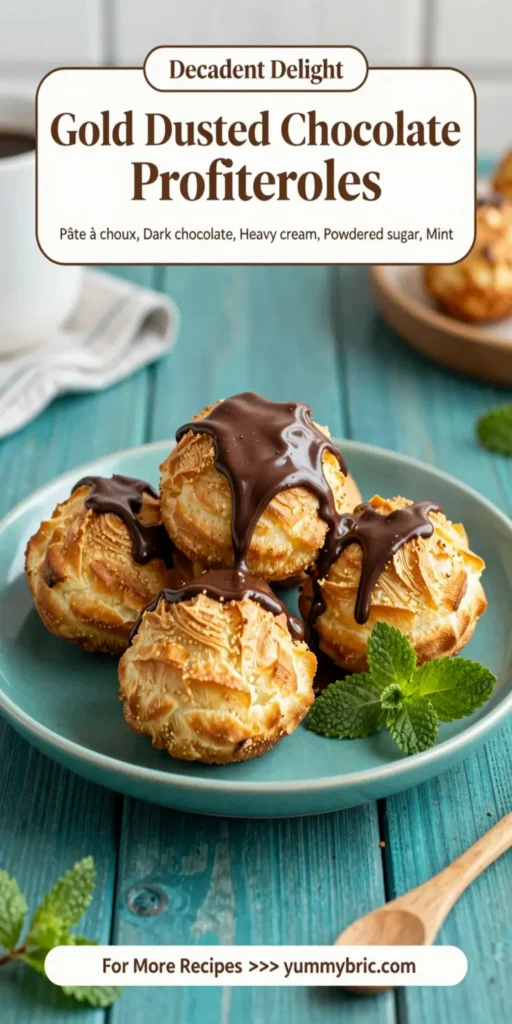 Gold Dusted Chocolate Profiteroles