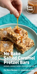 No Bake Salted Caramel Pretzel Bars