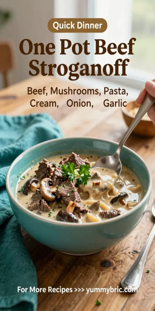 One Pot Beef Stroganoff