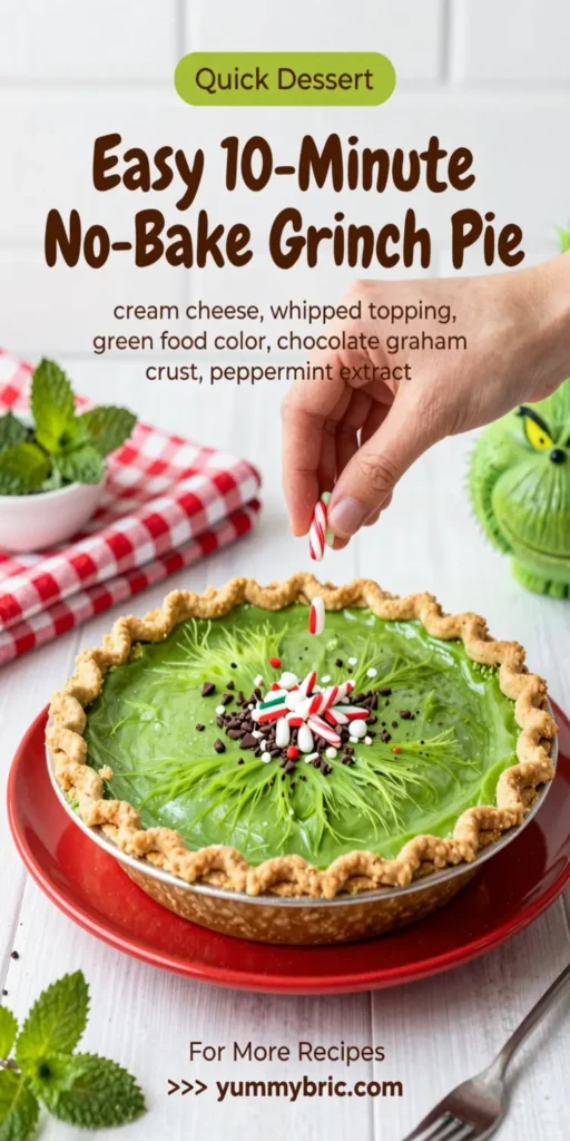 Easy 10-Minute No-Bake Grinch Pie