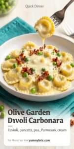 Olive Garden-Inspired Ravioli Carbonara