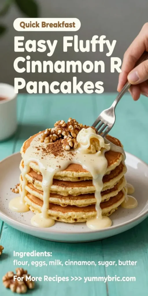Easy Fluffy Cinnamon Roll Pancakes