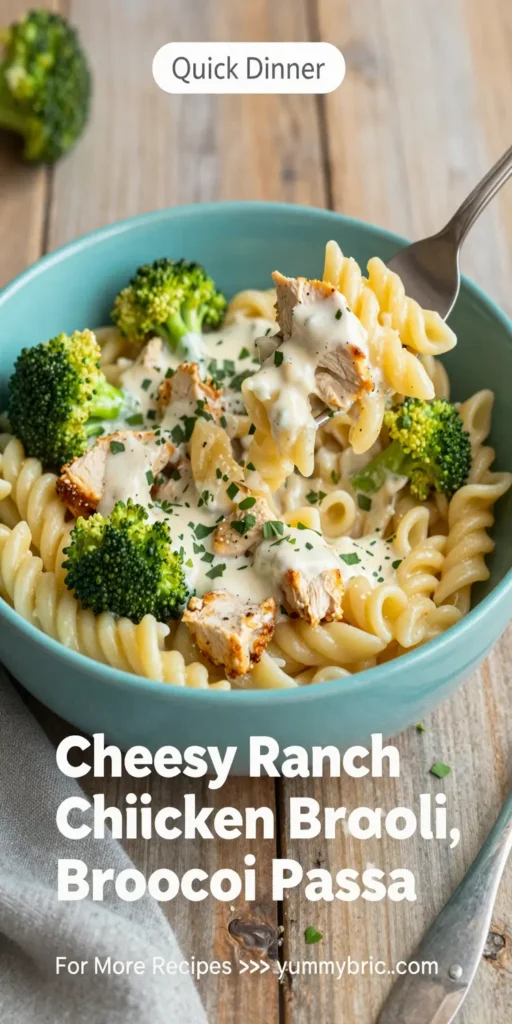 Cheesy Ranch Chicken and Broccoli Pasta Skillet