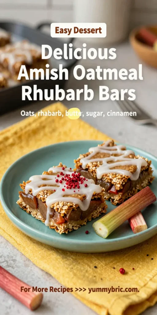 Delicious Amish Oatmeal Rhubarb Bars