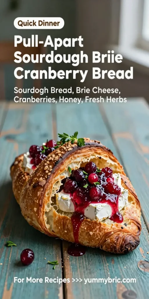 Pull-Apart Sourdough Brie and Cranberry Bread