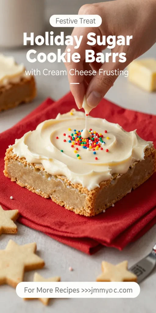Holiday Sugar Cookie Bars with Cream Cheese Frosting