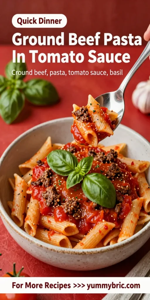 Ground Beef Pasta In Tomato Sauce