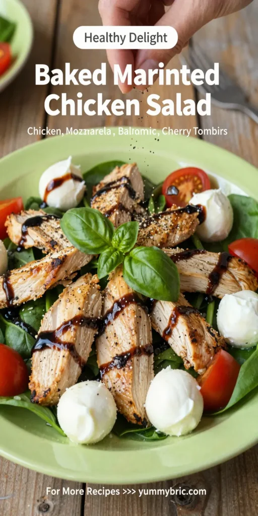 Baked Marinated Chicken Salad with Mozzarella and Balsamic Vinaigrette