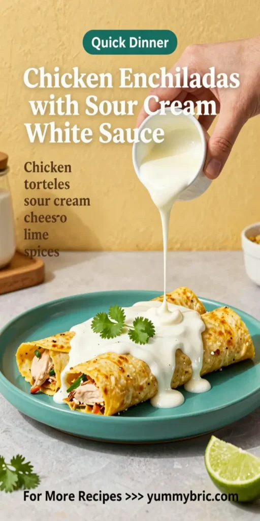 Chicken Enchiladas with Sour Cream White Sauce