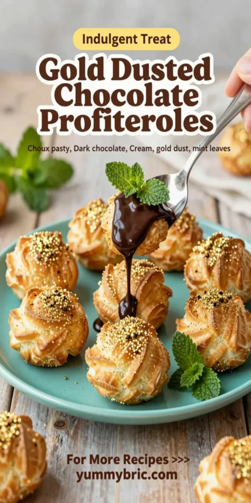 Gold Dusted Chocolate Profiteroles