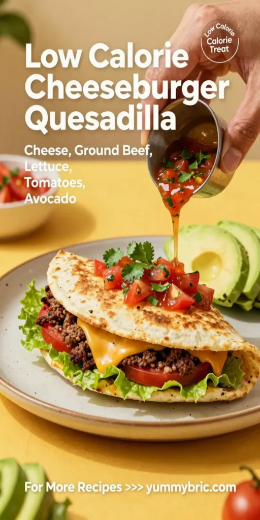 Low Calorie Cheeseburger Quesadilla