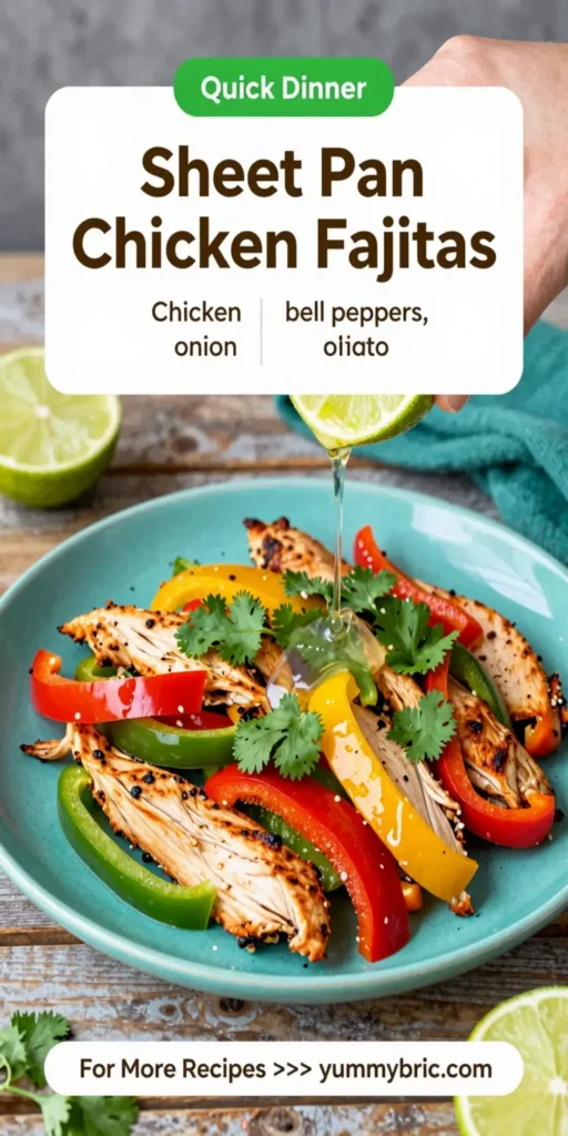 Sheet Pan Chicken Fajitas with Cilantro and Lime