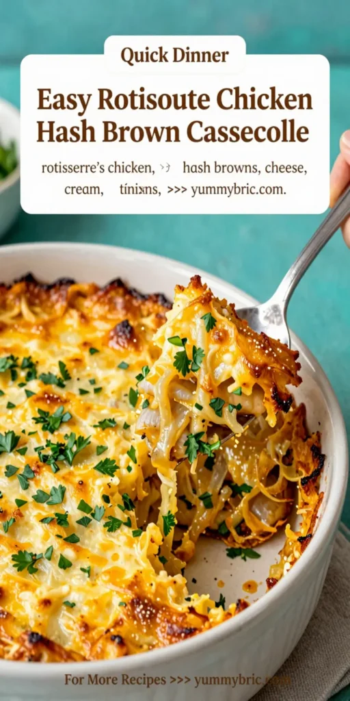 Easy Rotisserie Chicken Hash Brown Casserole