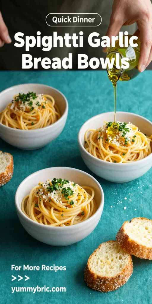 Spaghetti Garlic Bread Bowls