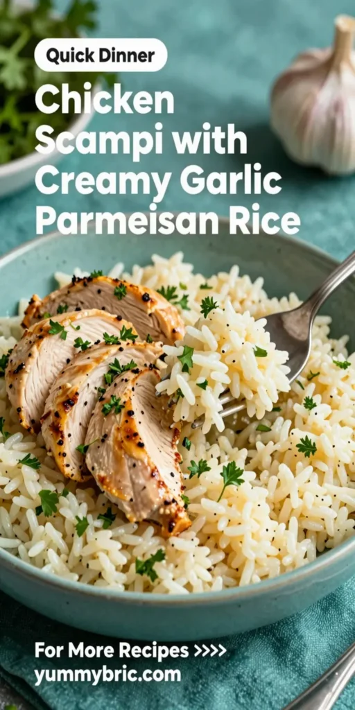 Chicken Scampi with Creamy Garlic Parmesan Rice