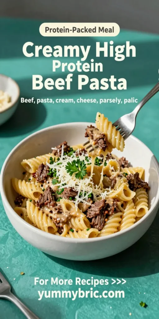 Creamy High Protein Beef Pasta