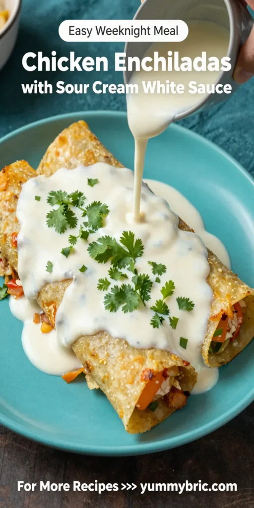 Chicken Enchiladas with Sour Cream White Sauce