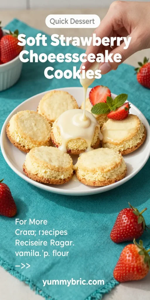 Soft Strawberry Cheesecake Cookies